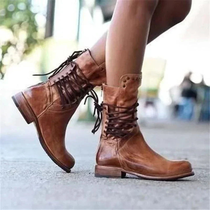 Women's Lace-Up Western Ankle Boots