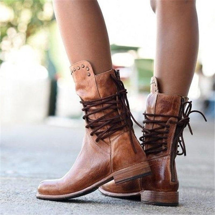 Women's Lace-Up Western Ankle Boots