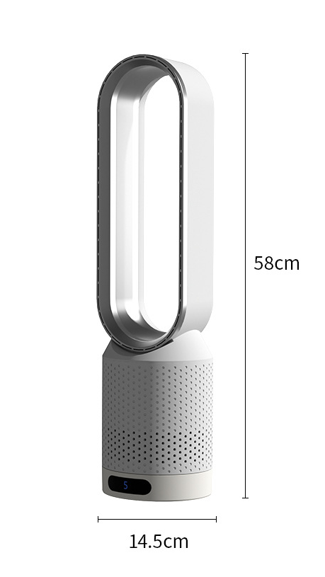 Bladeless Tower Fan with Air Purifier UV Ionization and Oscillating Design - Image 12