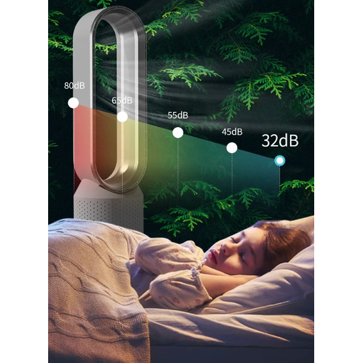 Bladeless Tower Fan with Air Purifier UV Ionization and Oscillating Design - Image 13