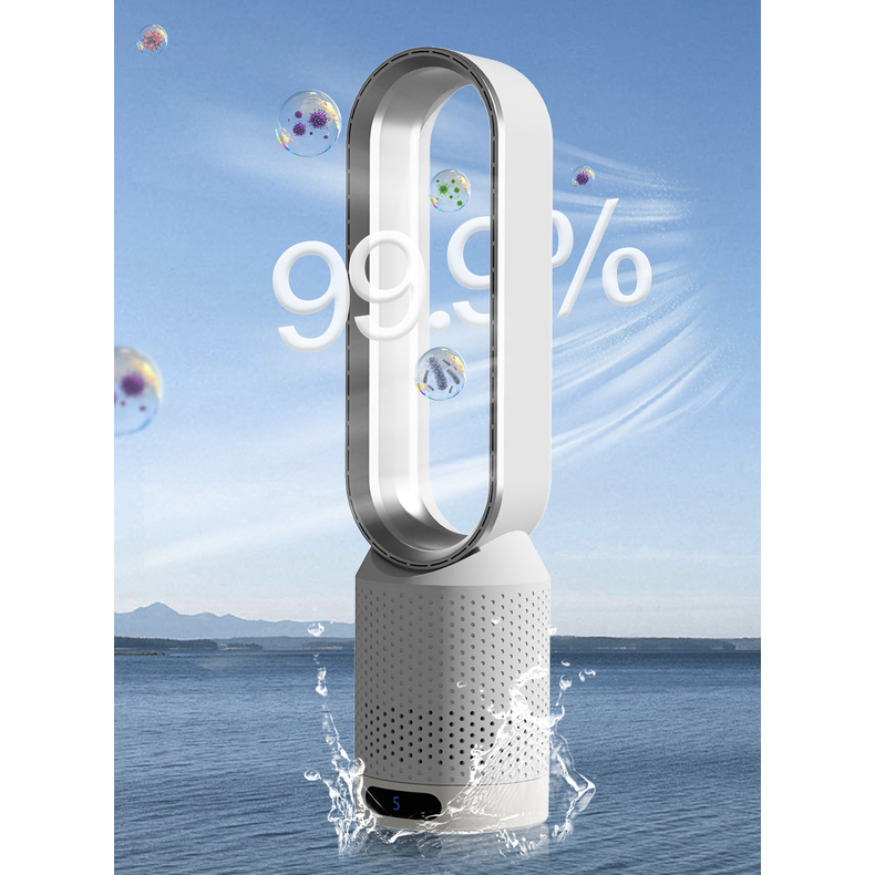 Bladeless Tower Fan with Air Purifier UV Ionization and Oscillating Design - Image 7