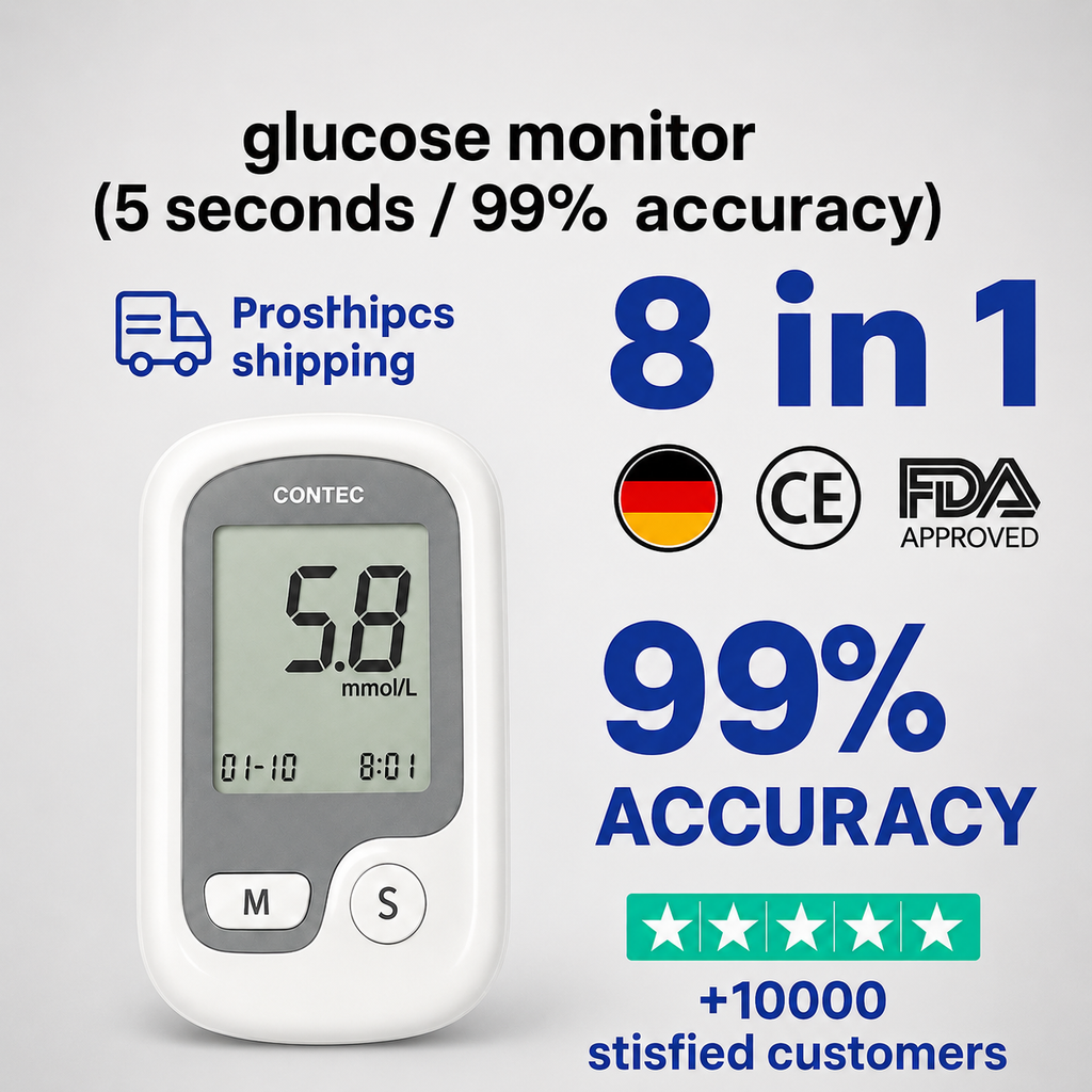 Blood Sugar Monitor with Digital Display and Portable Glucose Meter Test Kit - Image 1
