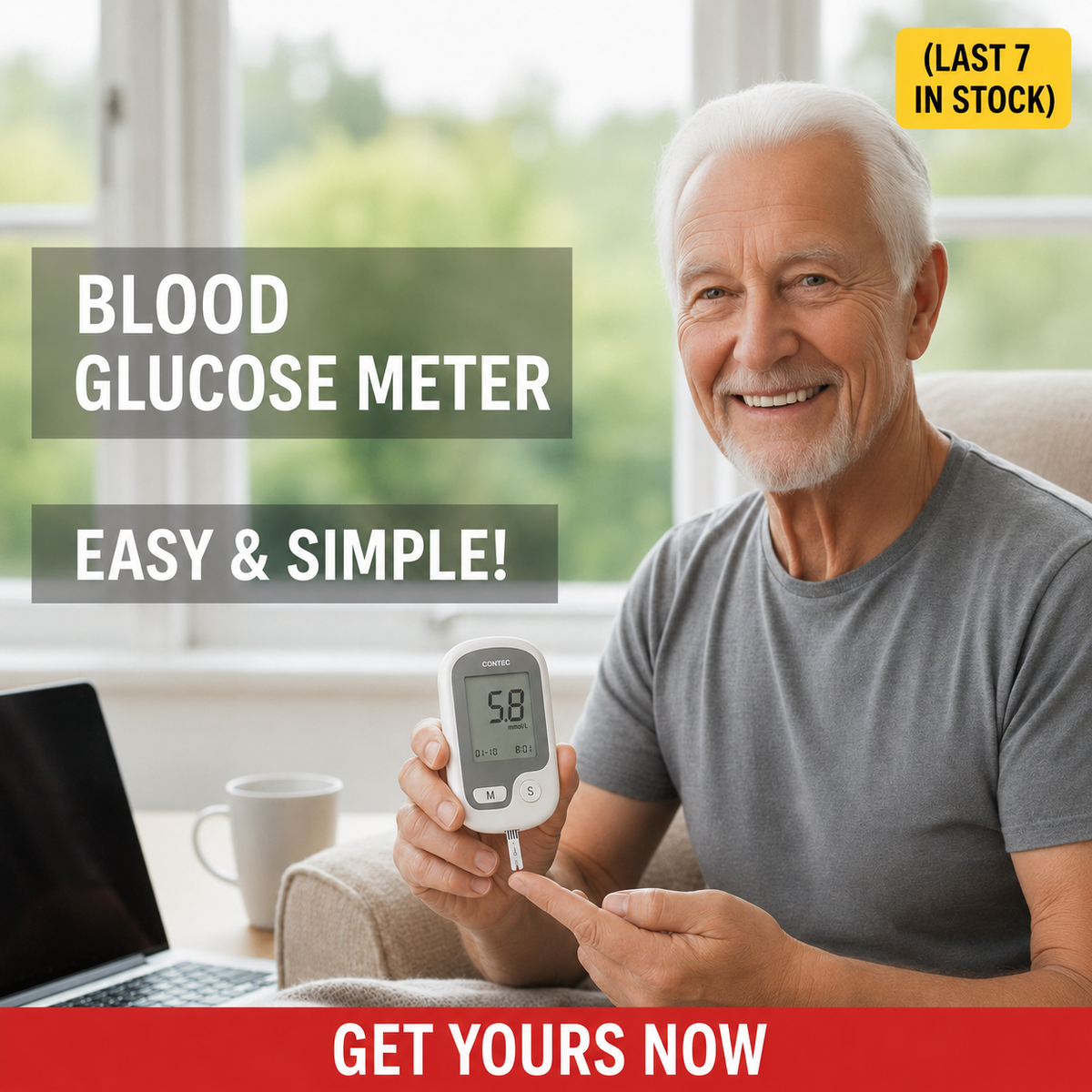 Blood Sugar Monitor with Digital Display and Portable Glucose Meter Test Kit - Image 5
