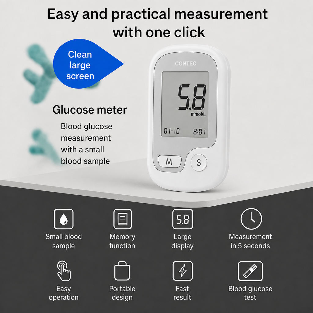 Blood Sugar Monitor with Digital Display and Portable Glucose Meter Test Kit - Image 8
