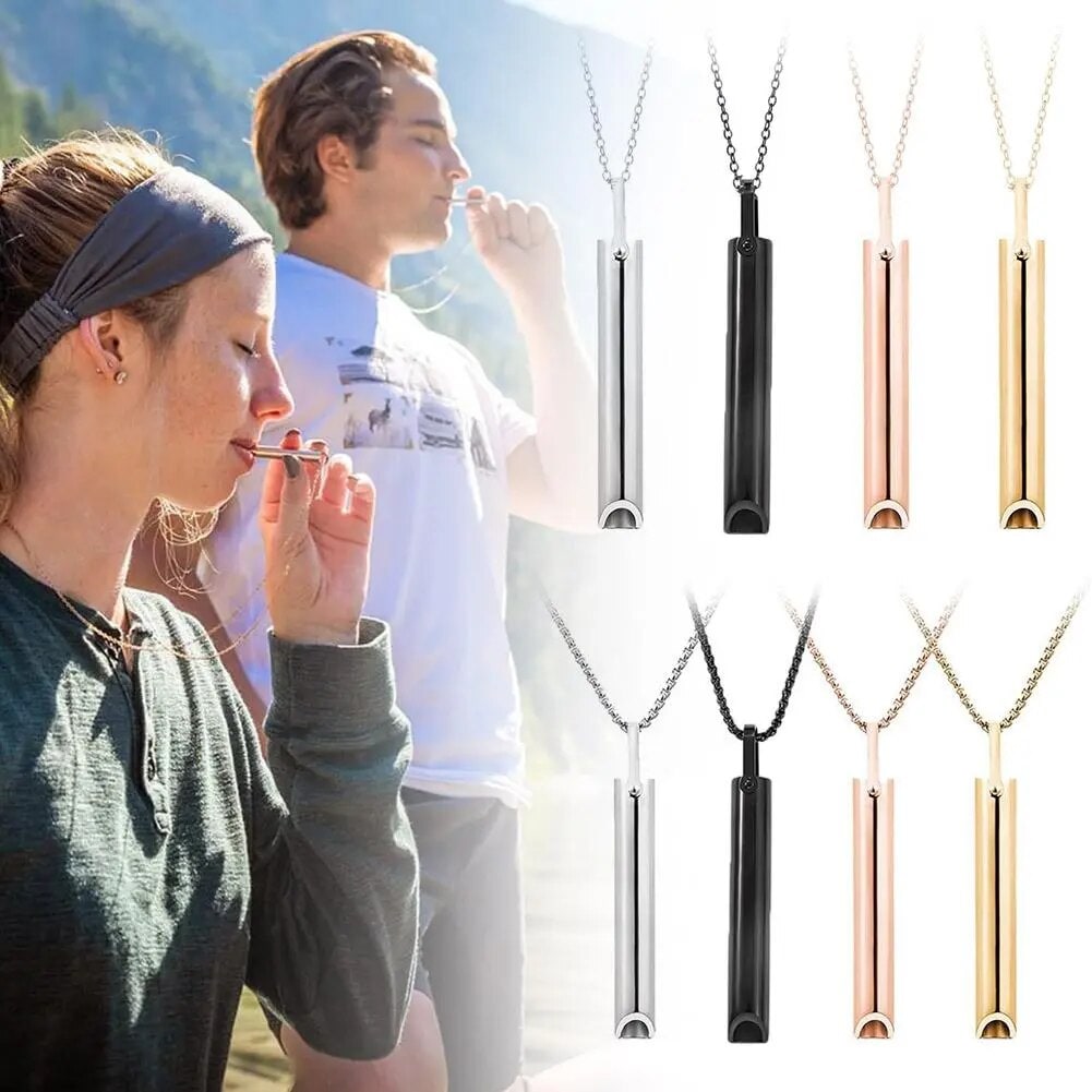 Breathing Necklace for Anxiety and Stress Relief with Mindful Calming Pendant - Image 1