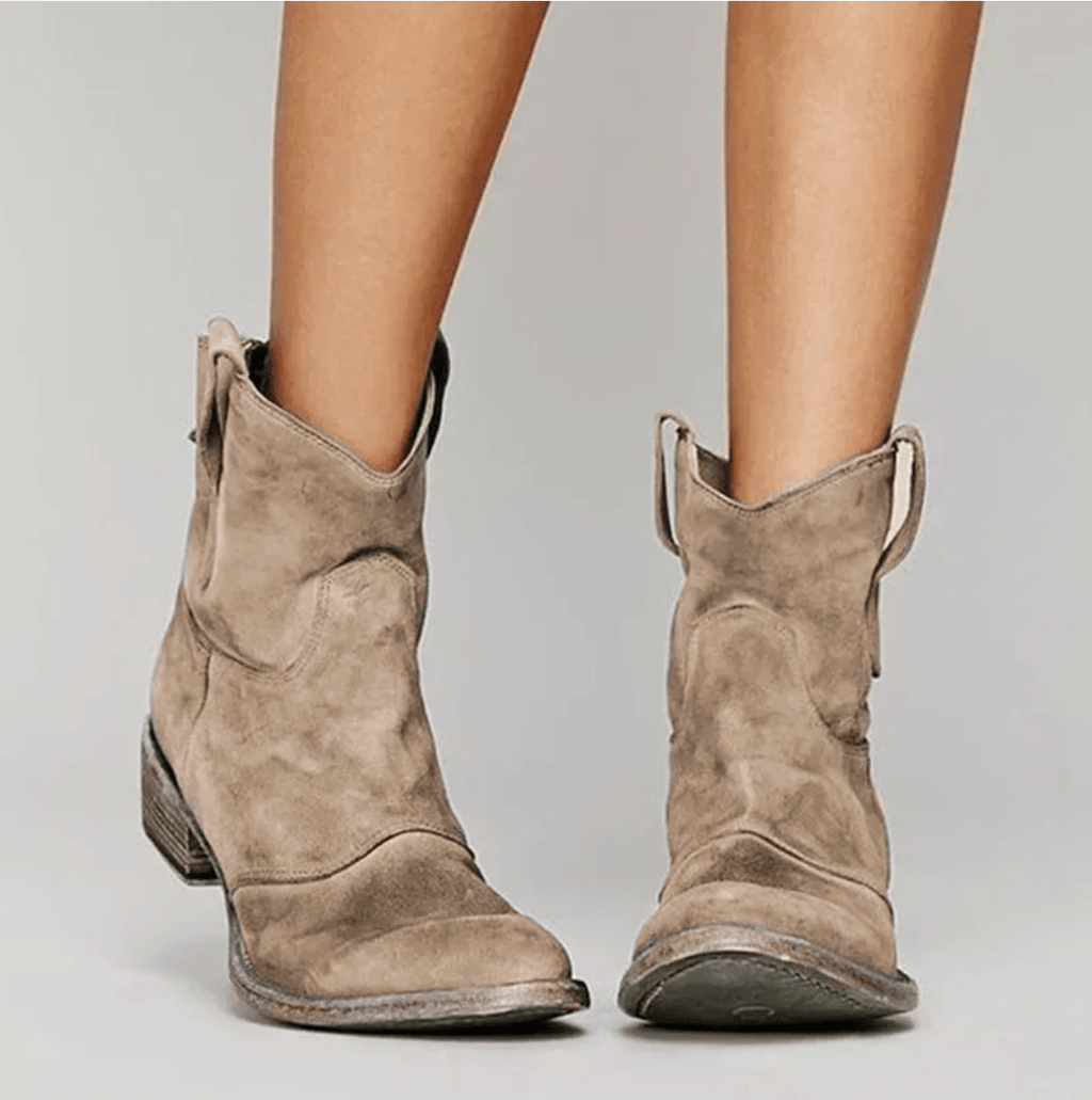 Bottines western en daim pour femme