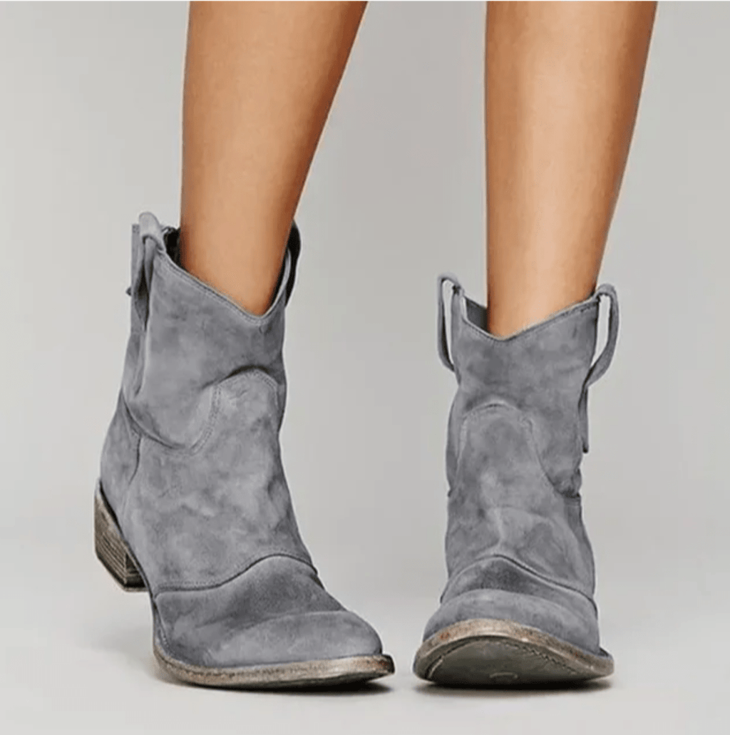 Bottines western en daim pour femme
