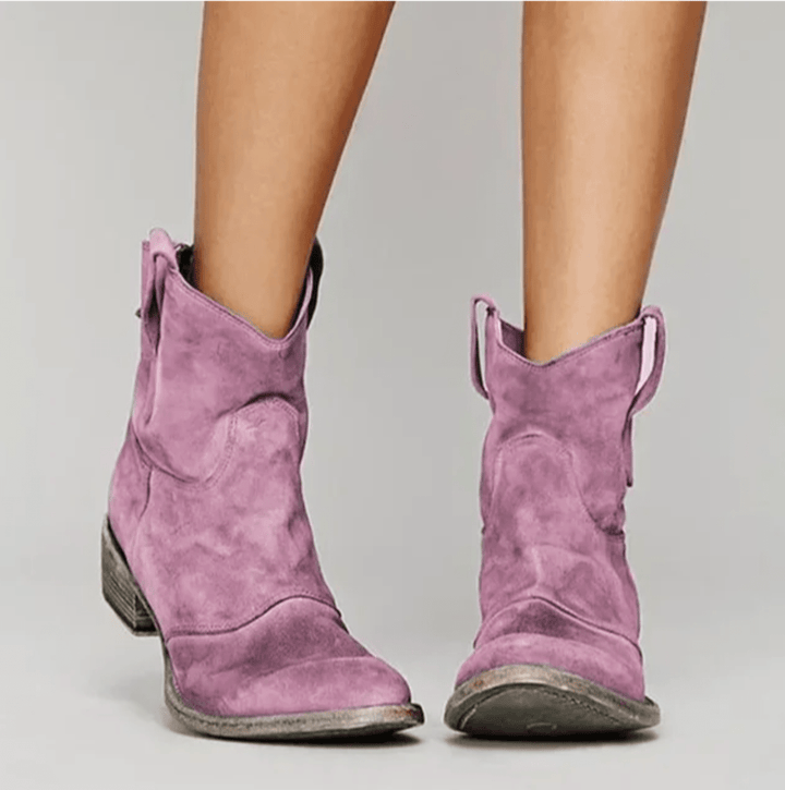 Women's Suede Western Ankle Boots