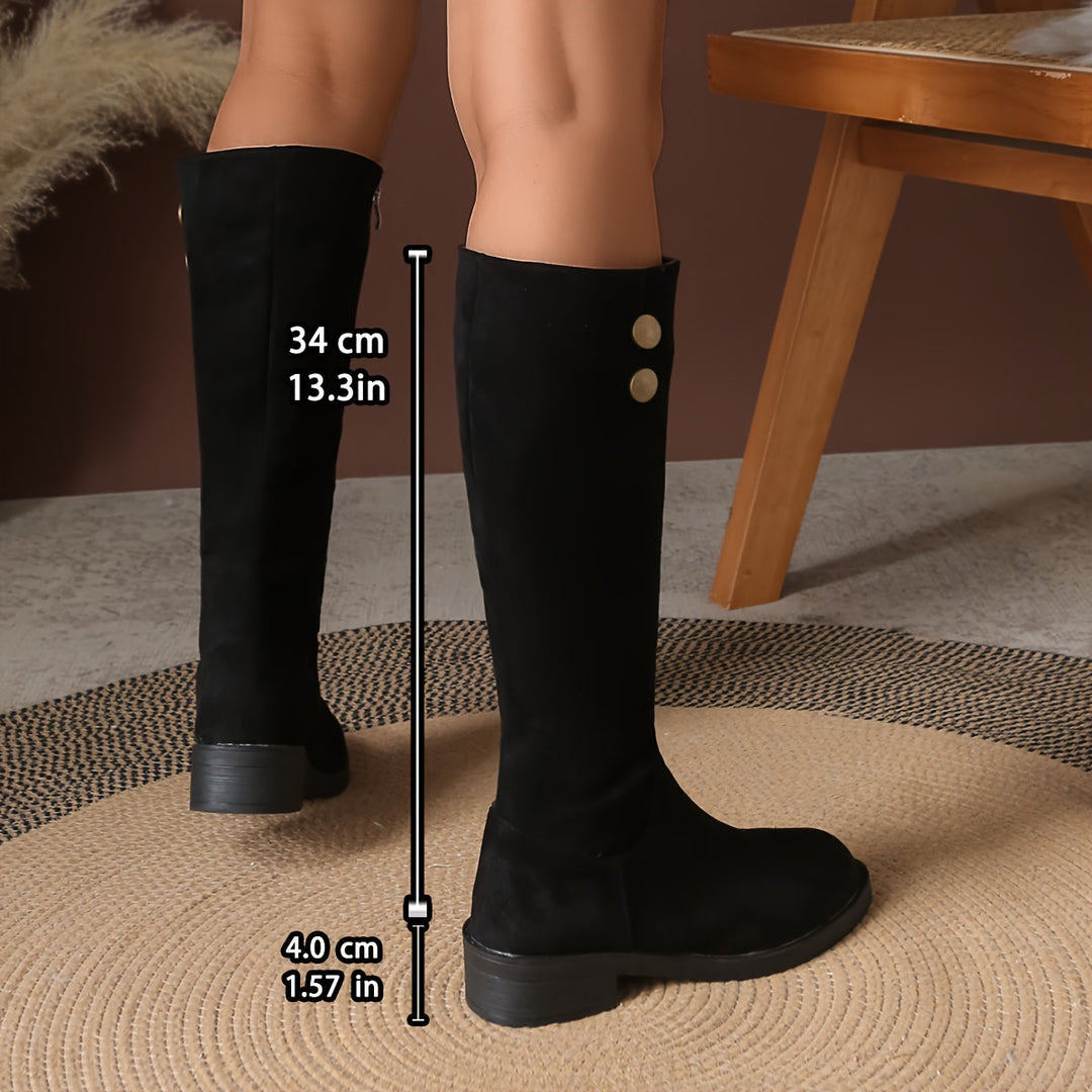 Women's Knee High Suede-Look Boots