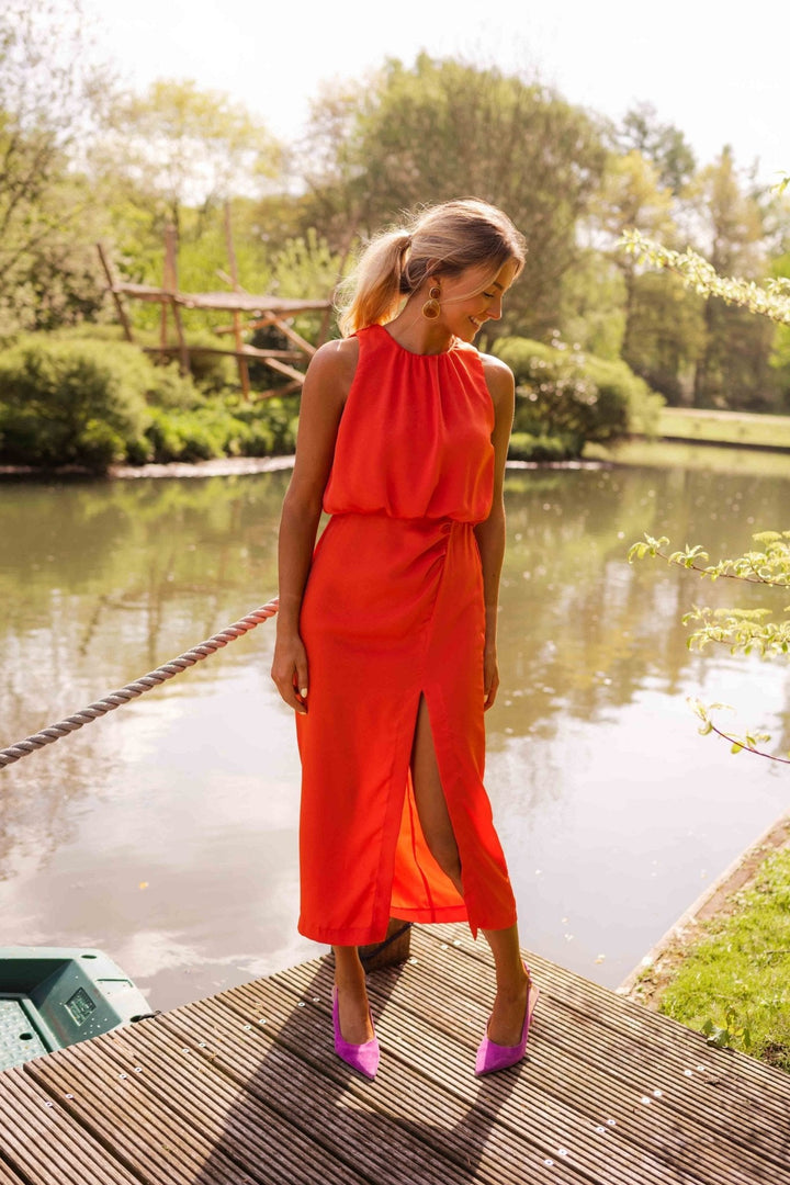 Women's Draped Midi Dress