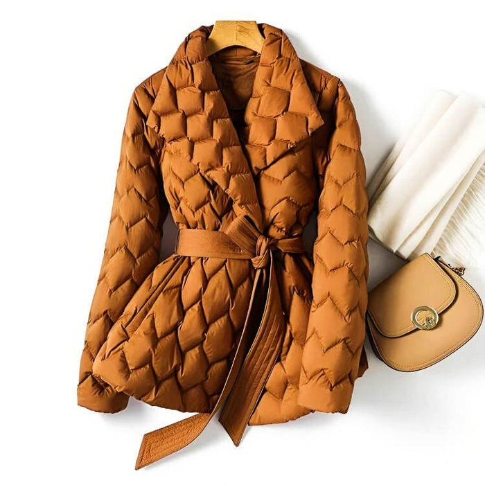 Women's Quilted Blazer with Belt