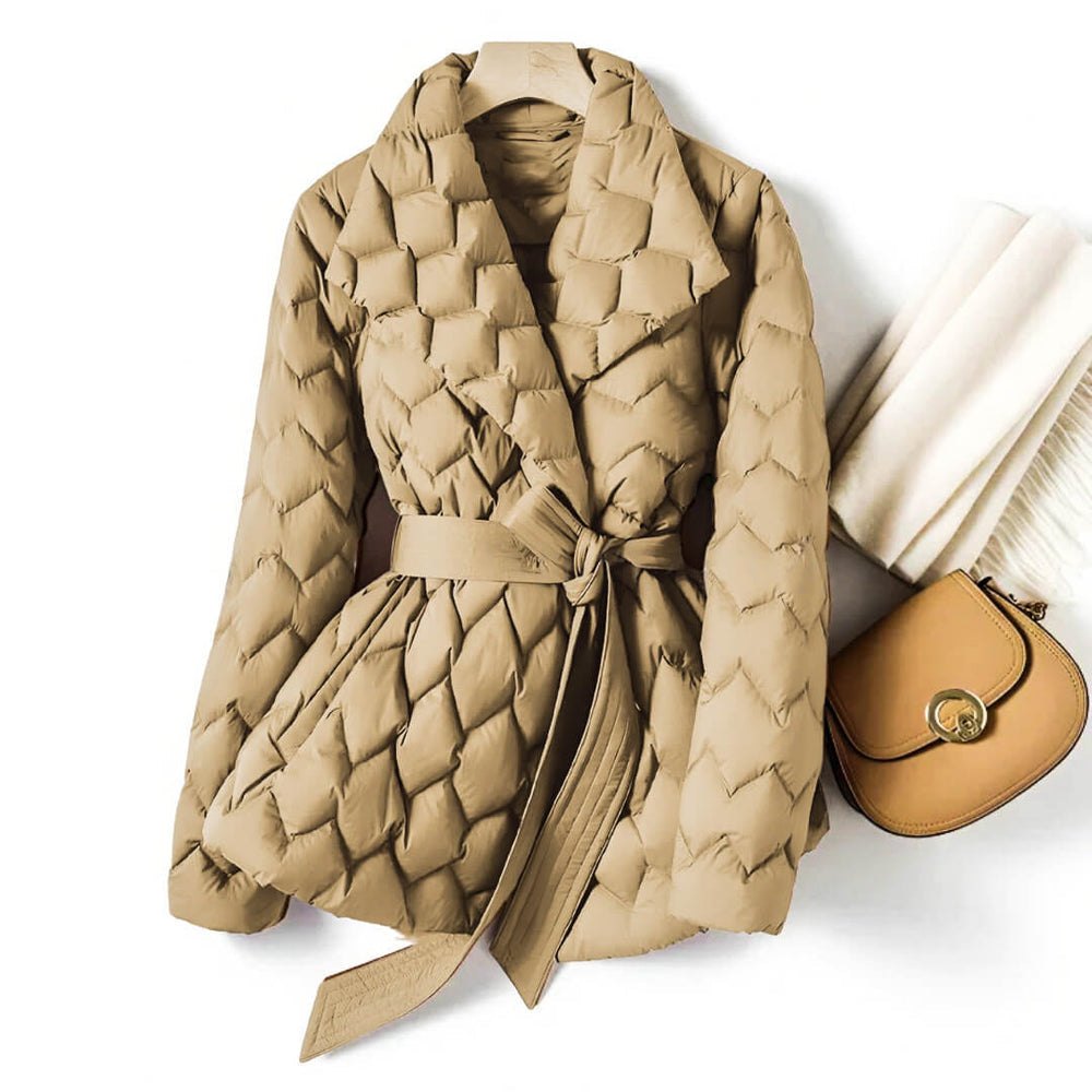 Women's Quilted Blazer with Belt