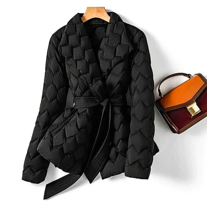 Women's Quilted Blazer with Belt