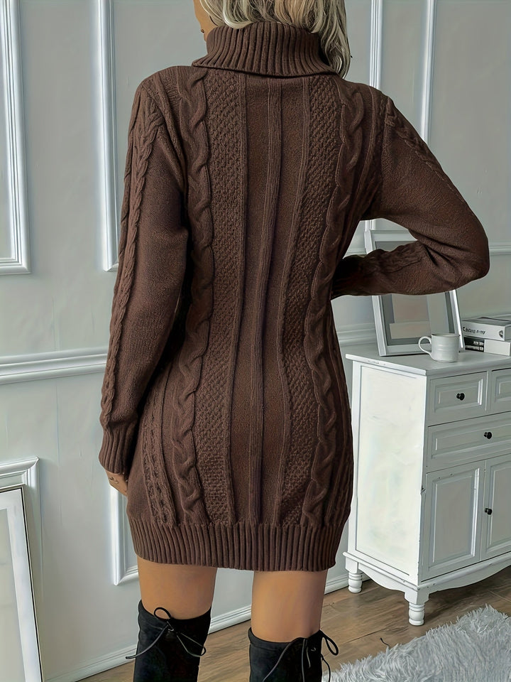 Women's Cable Knit Mini Sweater Dress