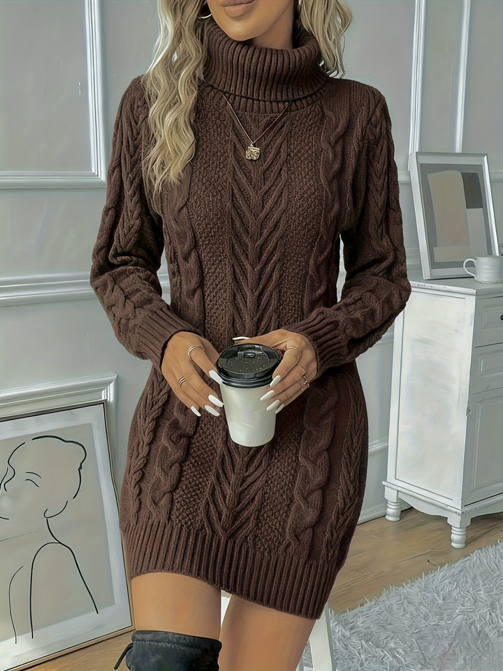 Women's Cable Knit Mini Sweater Dress