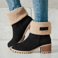 Bottines pour femme à talon carré et doublure polaire