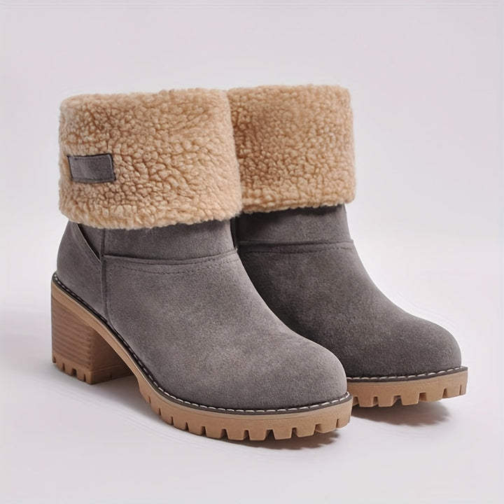 Women's Fleece Lined Block Heel Ankle Boots