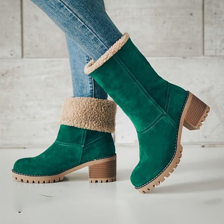 Women's Fleece Lined Block Heel Ankle Boots