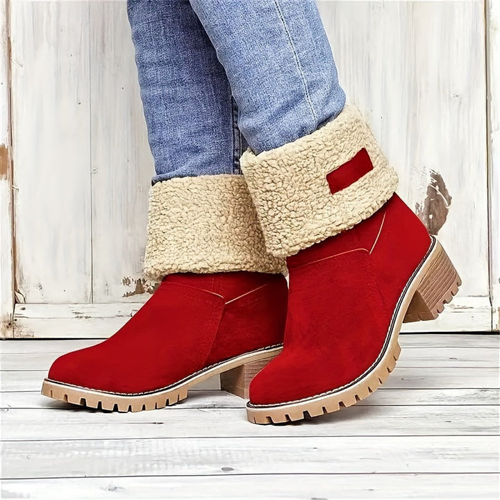 Women's Fleece Lined Block Heel Ankle Boots