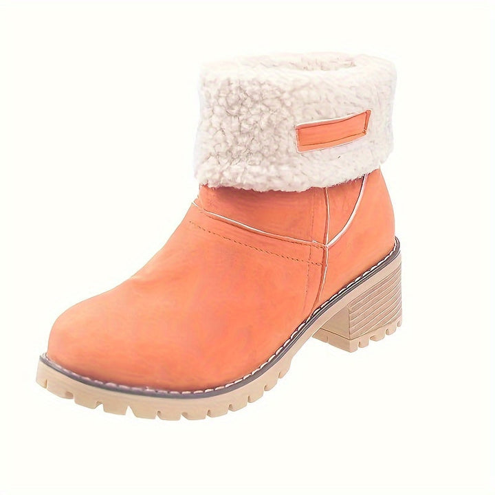 Women's Fleece Lined Block Heel Ankle Boots