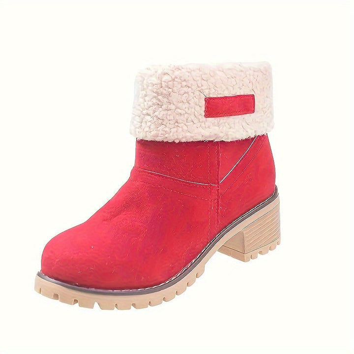 Women's Fleece Lined Block Heel Ankle Boots