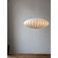 Bubble Pendant Light with Stretched Fabric Shade and Mid Century Modern Design - Image 1