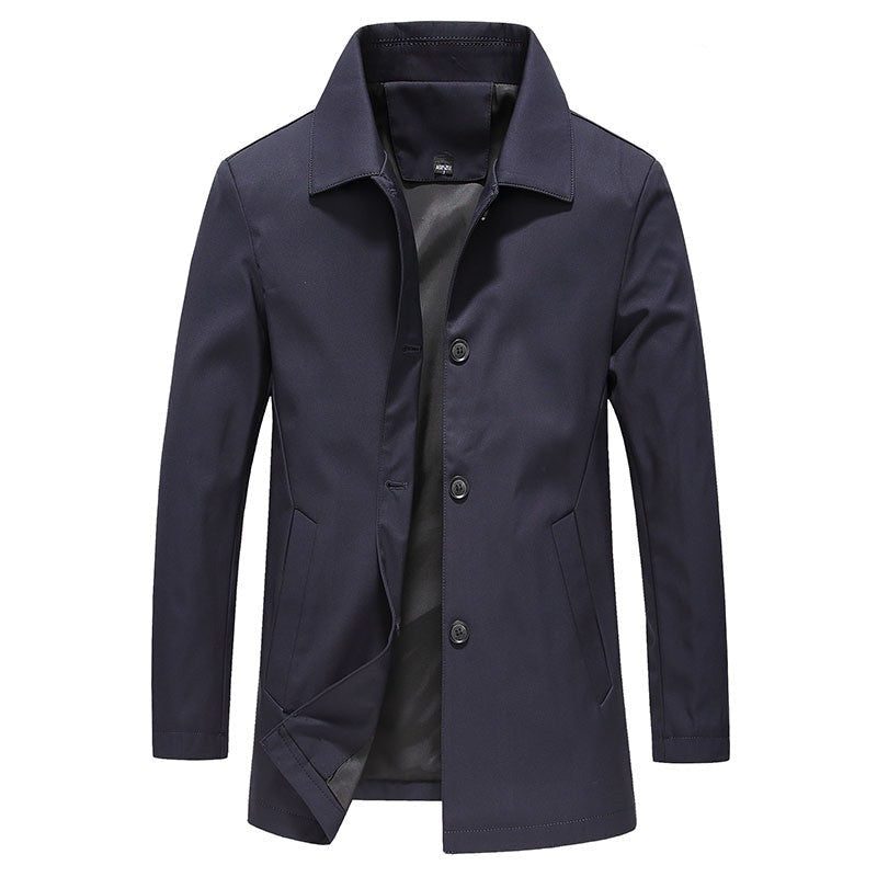 Men's Button Down Collar Trench Coat