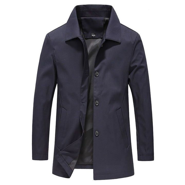 Men's Button Down Collar Trench Coat
