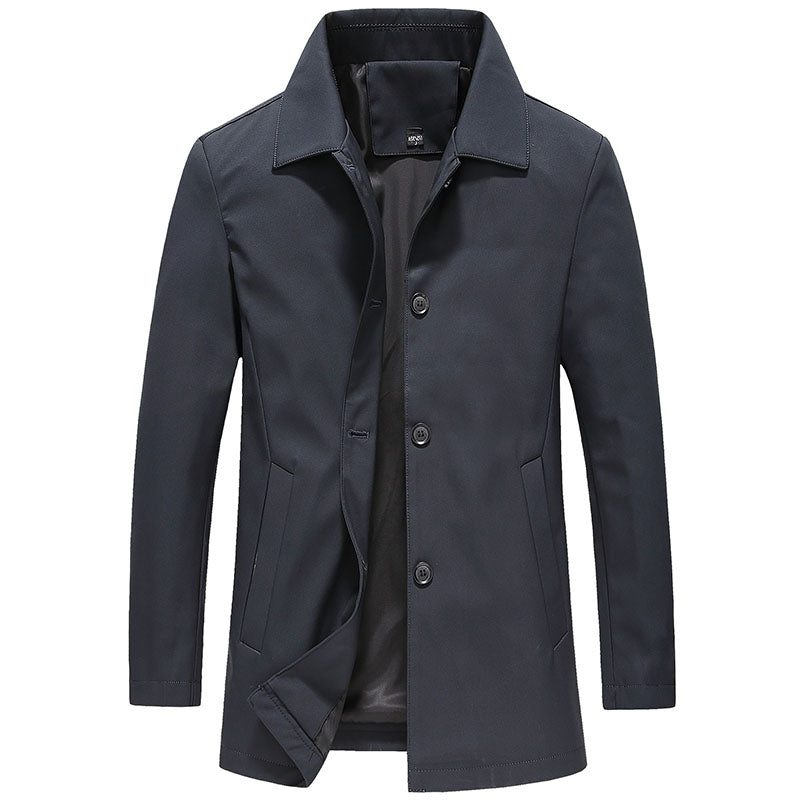 Men's Button Down Collar Trench Coat