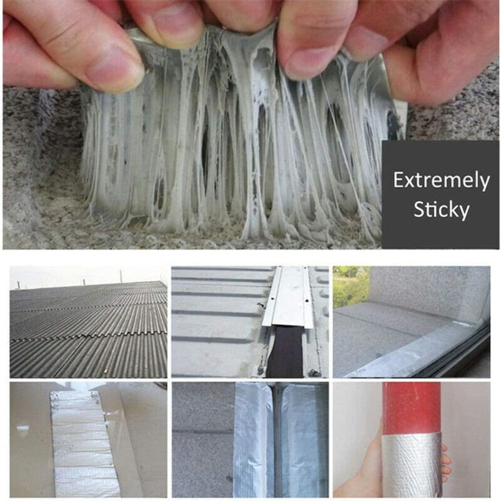 Butyl Tape Waterproof Aluminum Foil with Thick Adhesive for Roof Leak Sealing and Pipe Repair - Image 4