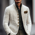 Men's Textured Single Breasted Cardigan
