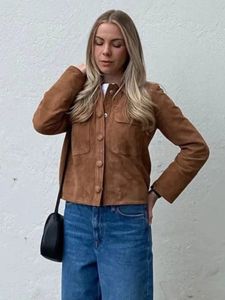 Women's Suede Effect Shirt Jacket
