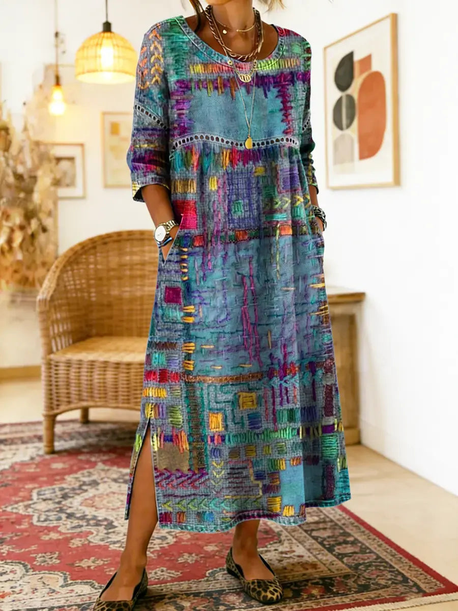 Women's Denim Patchwork Dress