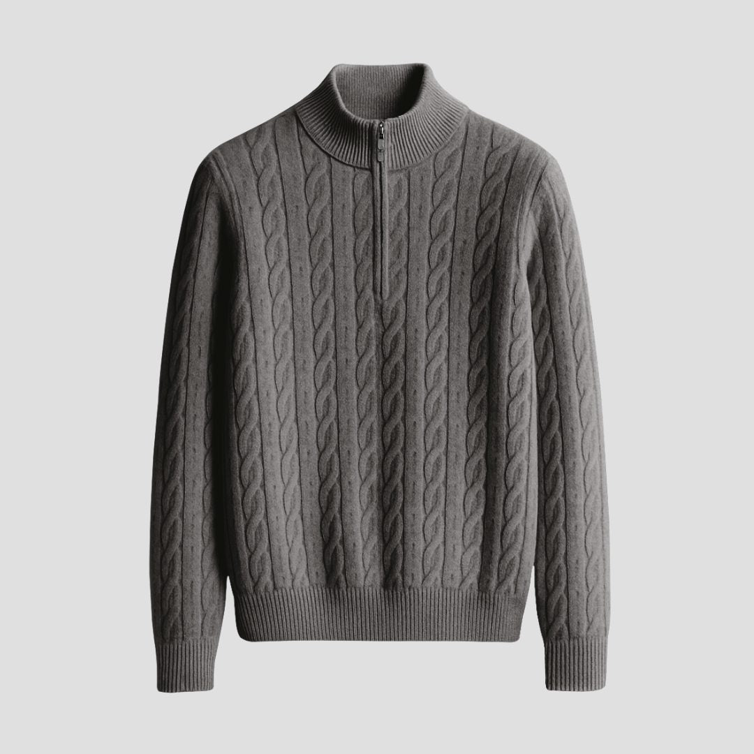 Men's Cable Knit Half Zip Jumper