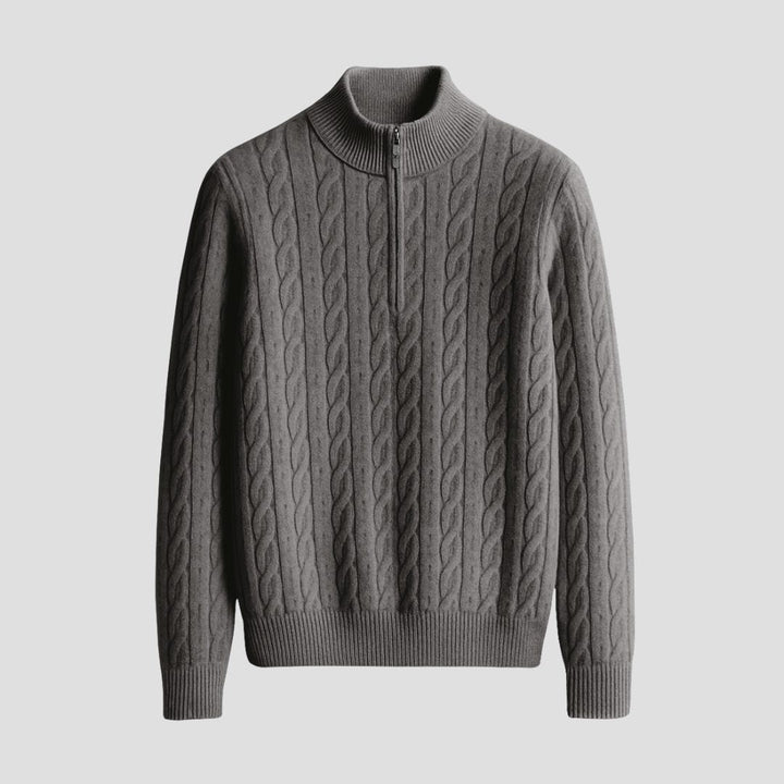 Men's Cable Knit Half Zip Jumper