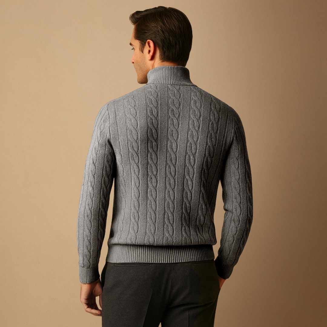 Men's Cable Knit Half Zip Jumper