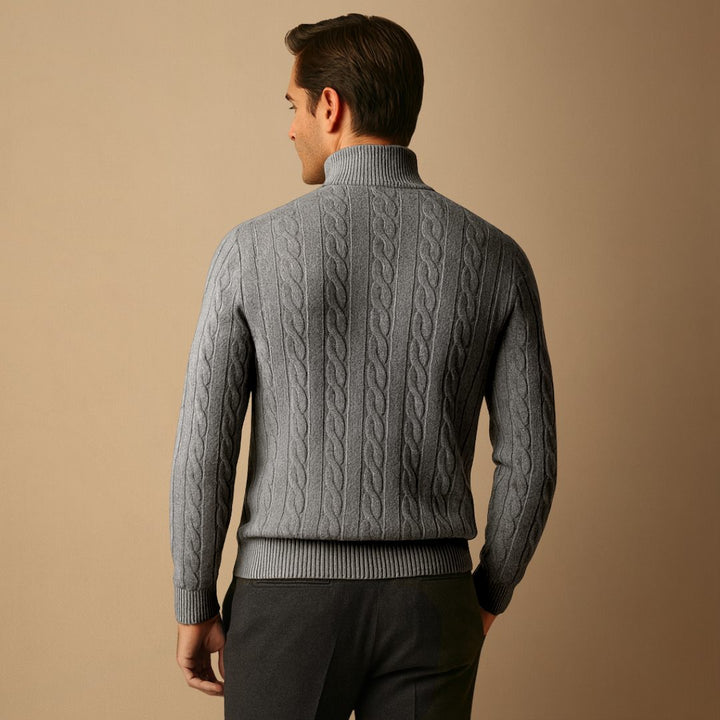 Men's Cable Knit Half Zip Jumper