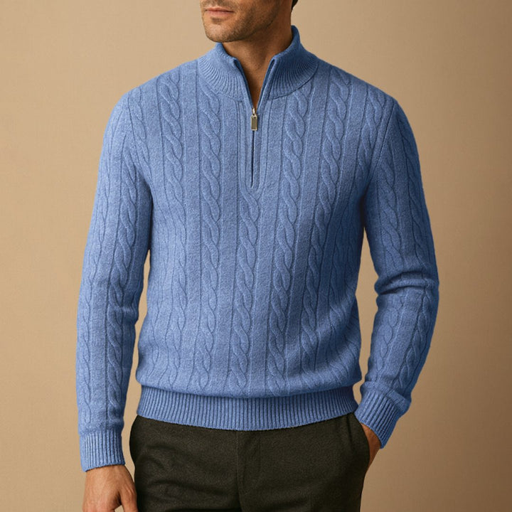 Men's Cable Knit Half Zip Jumper