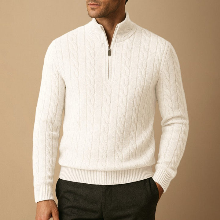 Men's Cable Knit Half Zip Jumper