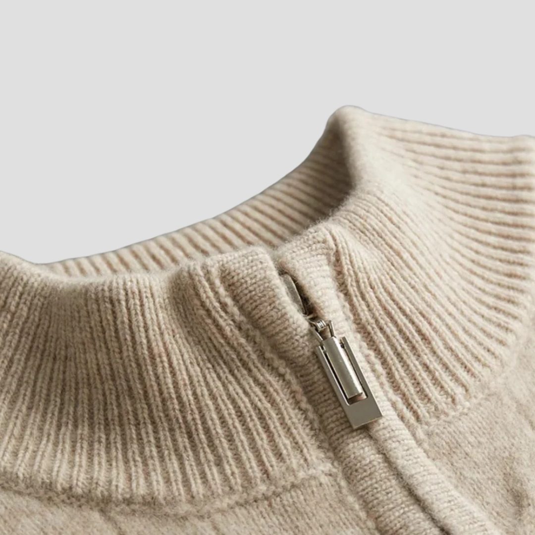 Men's Cable Knit Half Zip Jumper