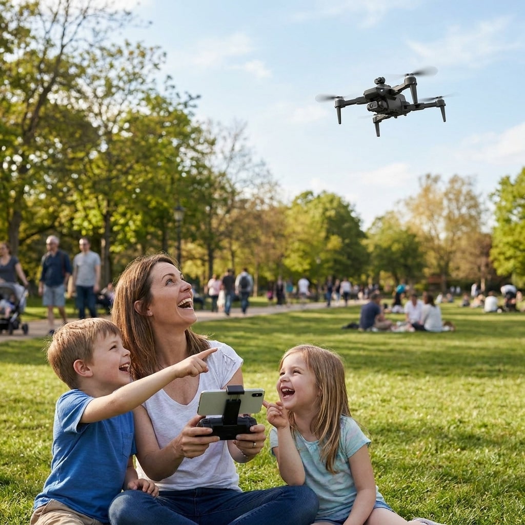Camera Drone Quadcopter with Foldable Design Gimbal GPS and Remote Control - Image 2