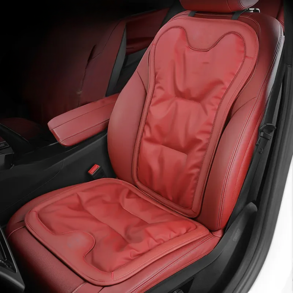 Car Seat Cushion with Lumbar Support and Quilted Faux Leather Back Pain Relief - Image 7