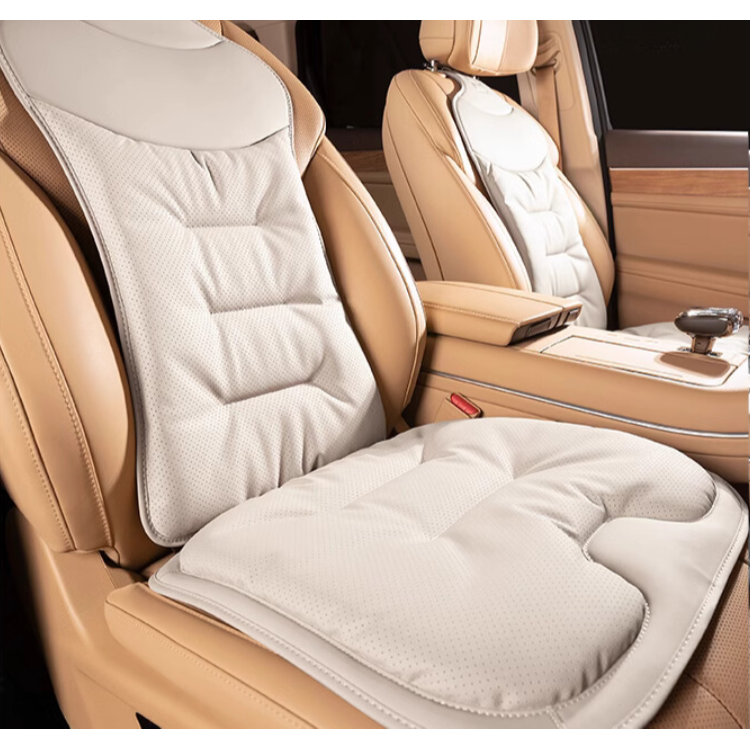 Car Seat Cushion with Lumbar Support and Quilted Faux Leather Back Pain Relief - Image 8
