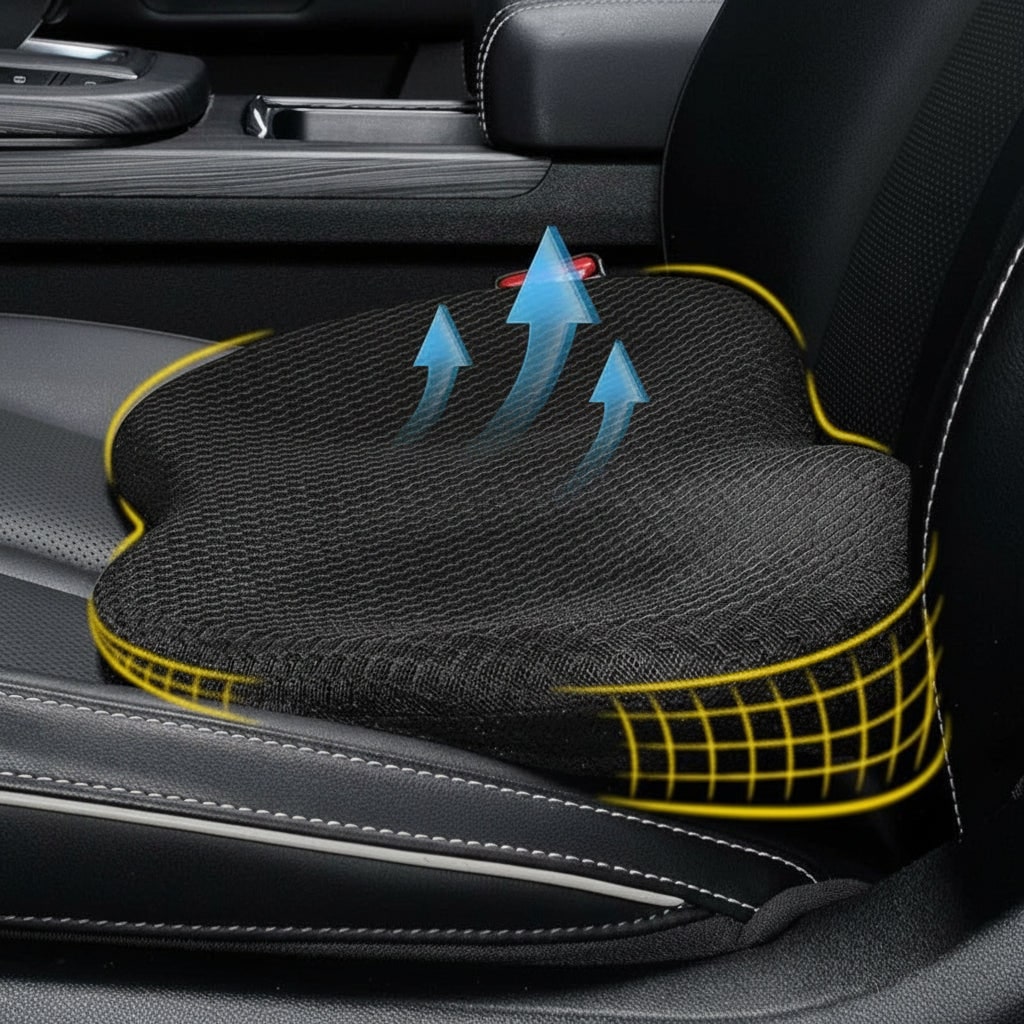 Car Seat Cushion with Memory Foam and Ergonomic Lumbar Support - Image 1