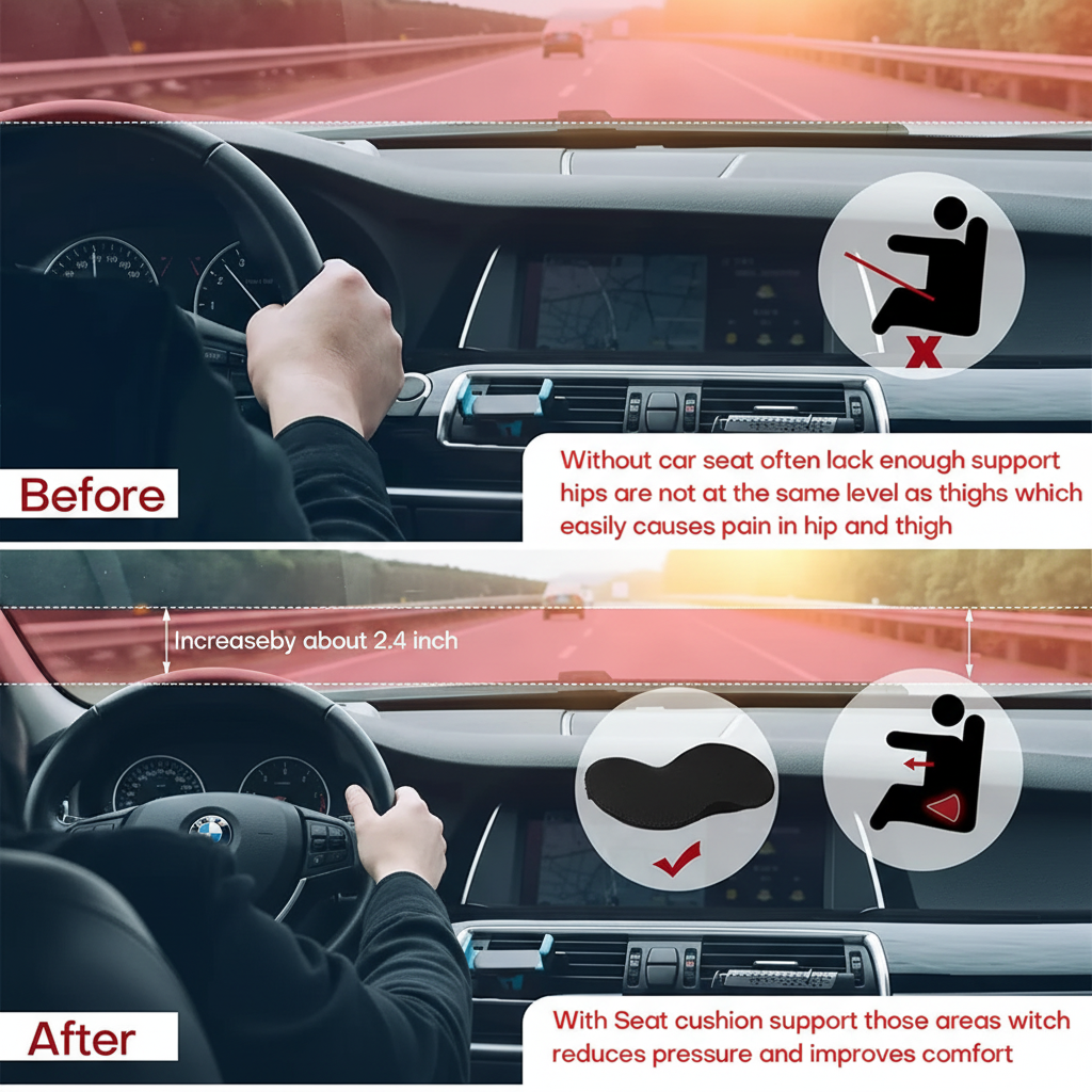 Car Seat Cushion with Memory Foam and Ergonomic Lumbar Support - Image 10