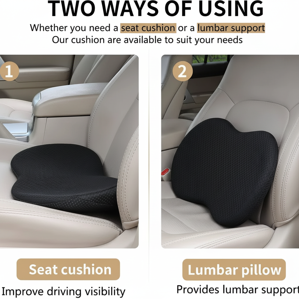 Car Seat Cushion with Memory Foam and Ergonomic Lumbar Support - Image 5
