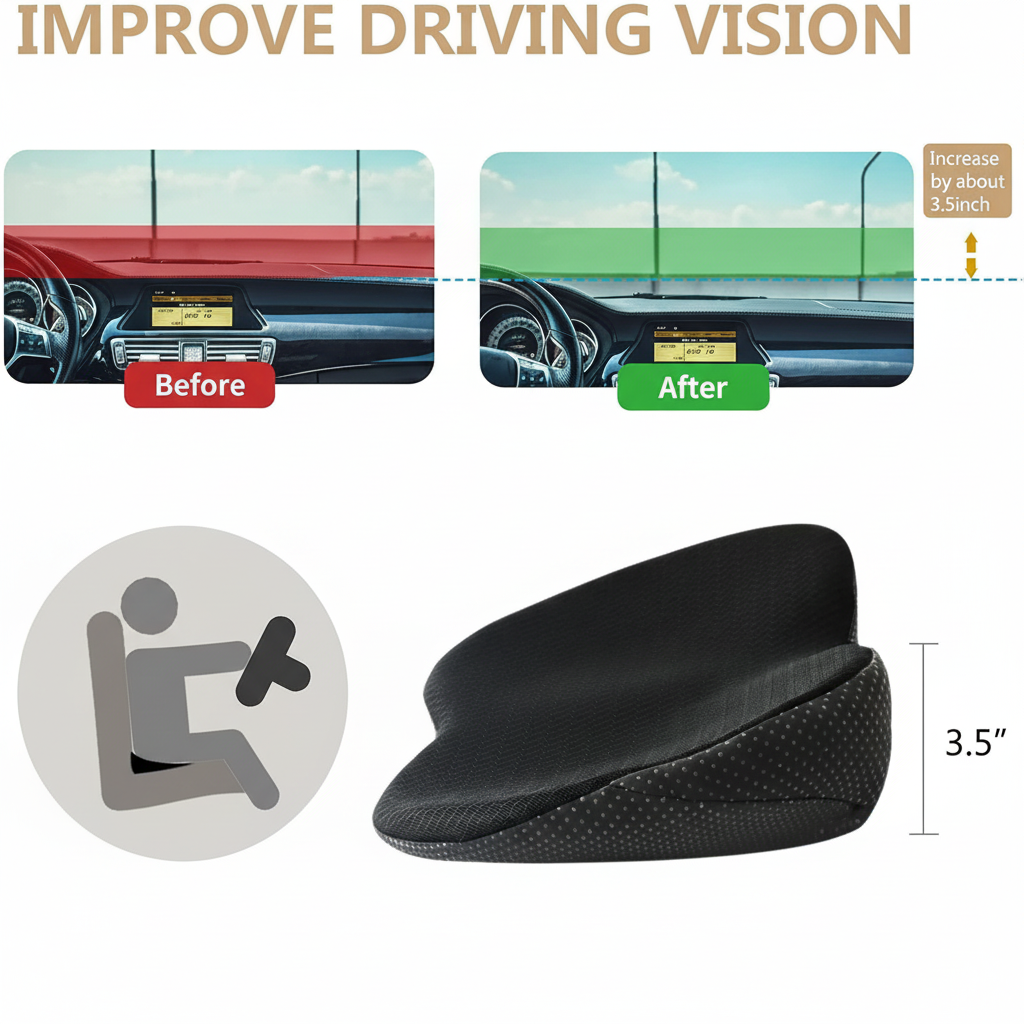 Car Seat Cushion with Memory Foam and Ergonomic Lumbar Support - Image 6