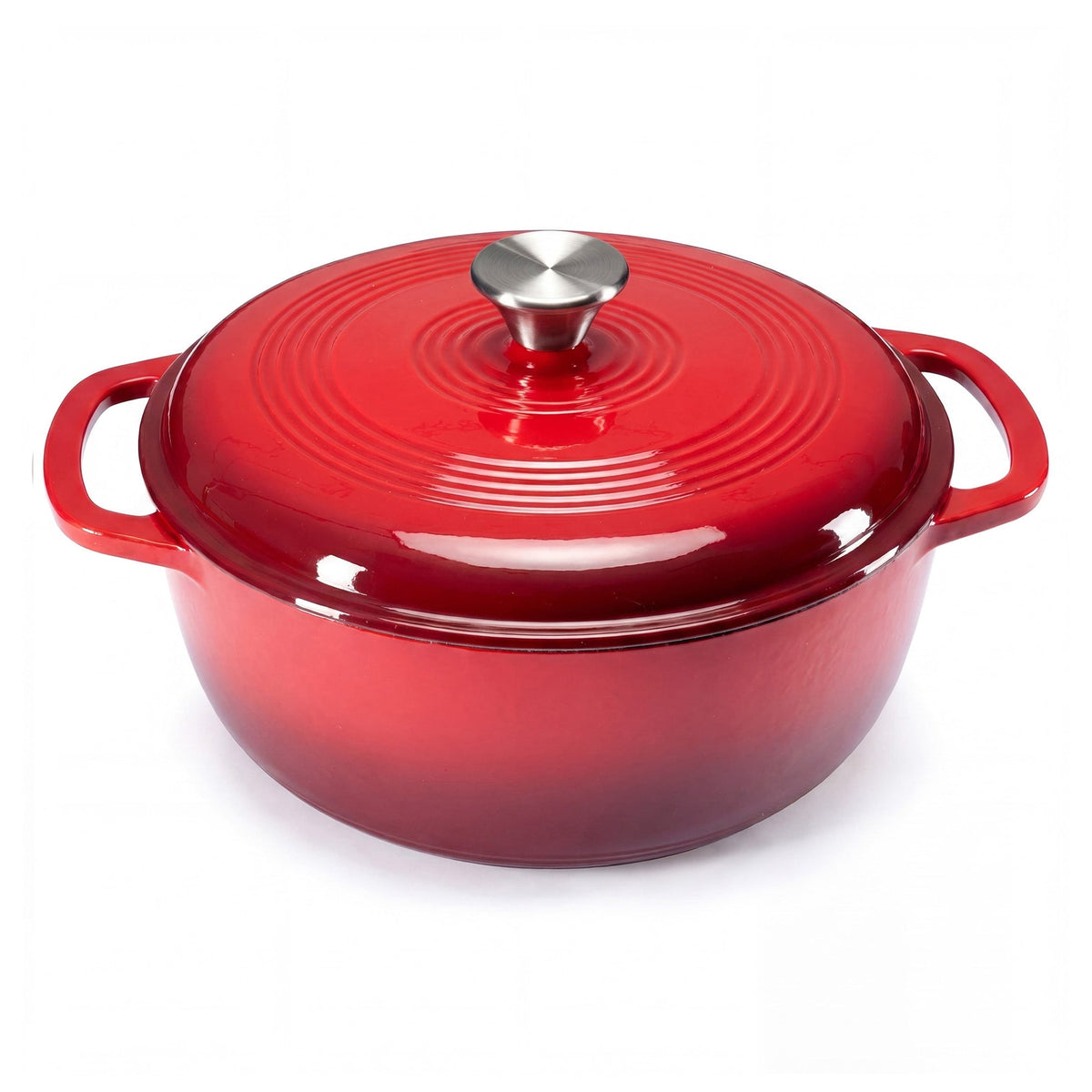 Cast Iron Dutch Oven Pot with Dual Handles for Bread Baking and Braising 6 Quart - Image 1