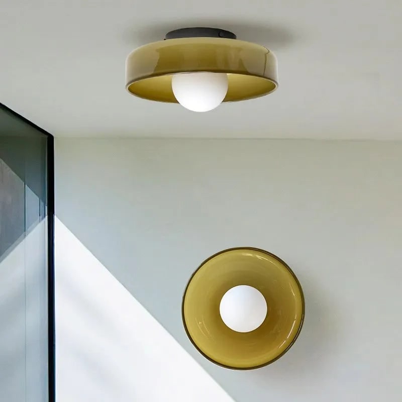 Ceiling Flush Mount Light with Translucent Glass Shade and Minimalist Nordic Design - Image 2