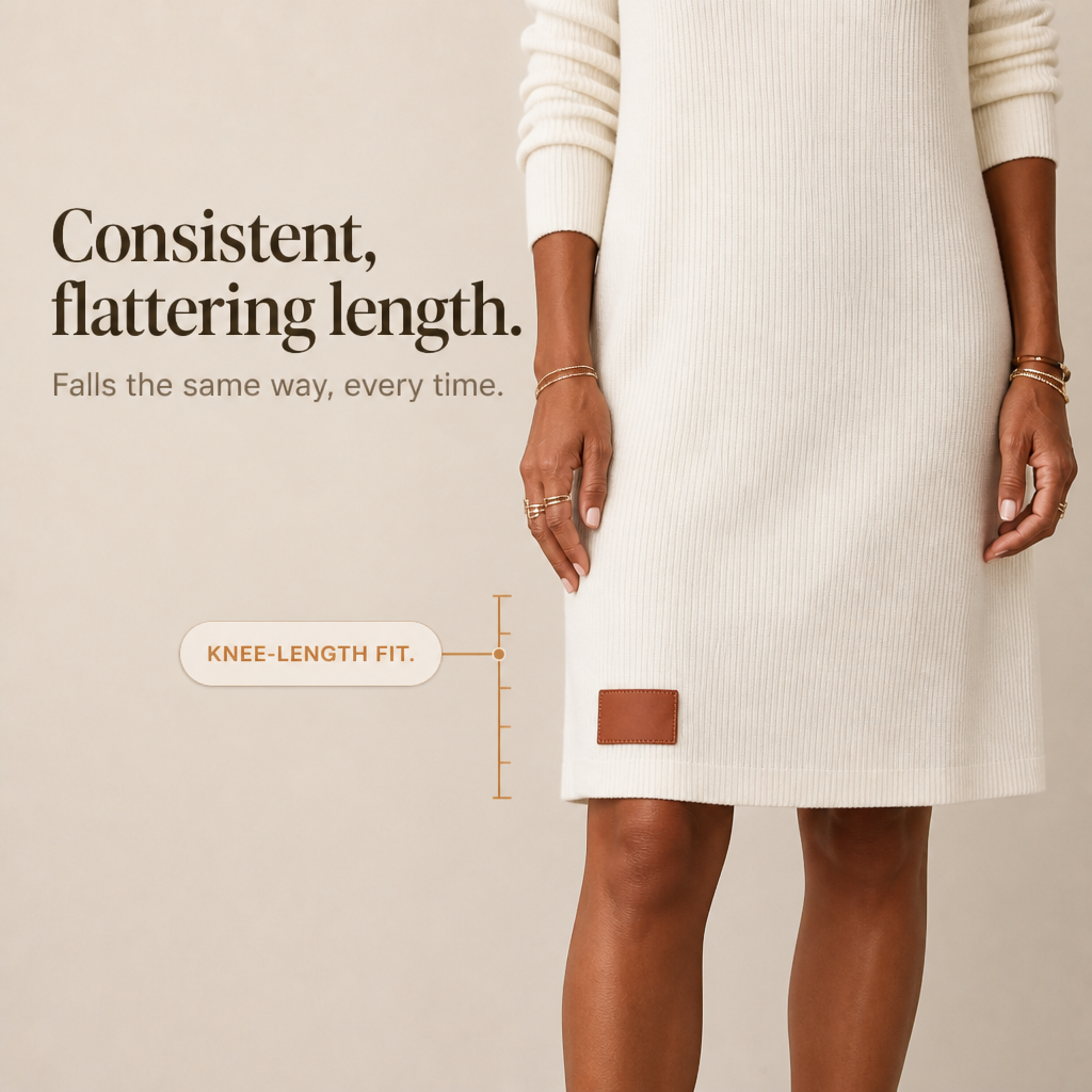 Women's Ribbed Knit Cowl Neck Mini Dress
